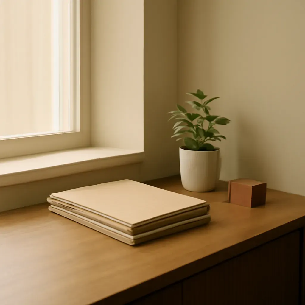 Schreibtisch- und Empfangsatmosphäre in unserem Büro in Schenefeld